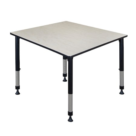 Kee Square Classroom Tables, 48 W, 48 L, 23-34 H, Wood, Metal, Maple TB4848PLAPBK